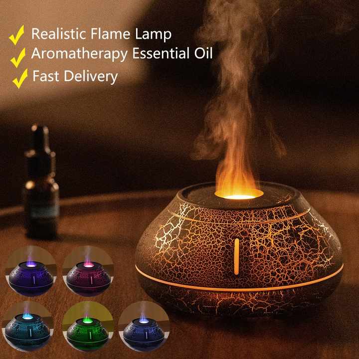 New Humidifier Colorful Simulation Flame Aroma Diffuser Desktop Creativity Humidifier For Home Room