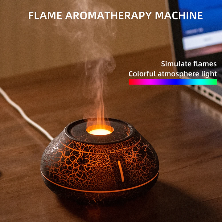 New Humidifier Colorful Simulation Flame Aroma Diffuser Desktop Creativity Humidifier For Home Room